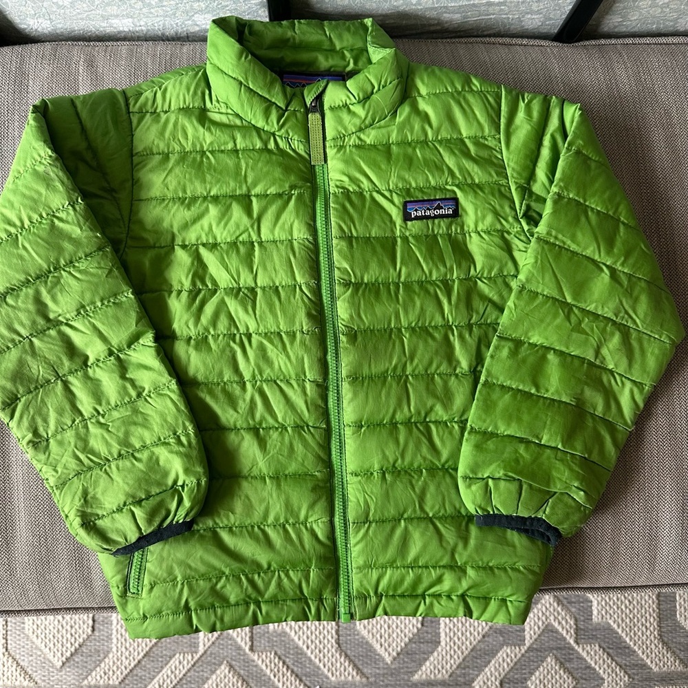 Patagonia Kids Vibrant Green Puffer Coat